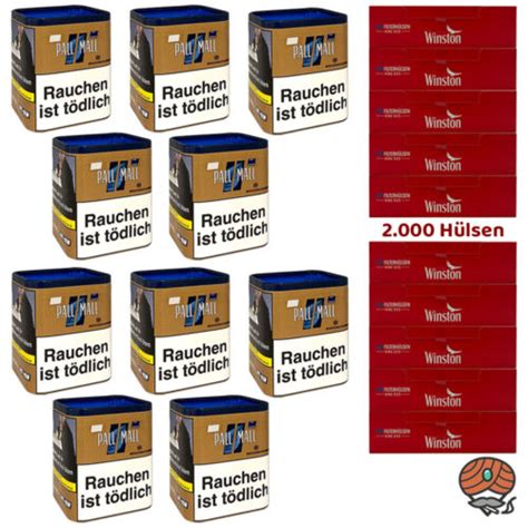 Pall Mall Authentic Blue Blau Tabak XXL Dose 10x 85g 2000 Winston