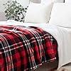 Sochow Plaid Couverture Polaire X Cm Rouge Gris Plaid Pour