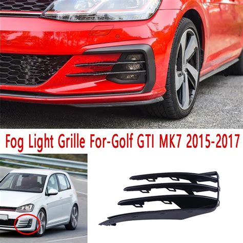 2pcs Car Front Bumper Fog Light Grille Cover Fog Light Cover Trim For Vw Golf Gti Mk7 2015 2017