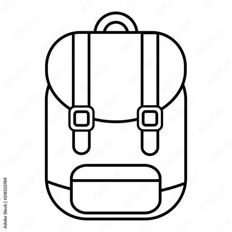 Backpack icon. Outline illustration of backpack vector icon for web Stock Vector | Adobe Stock