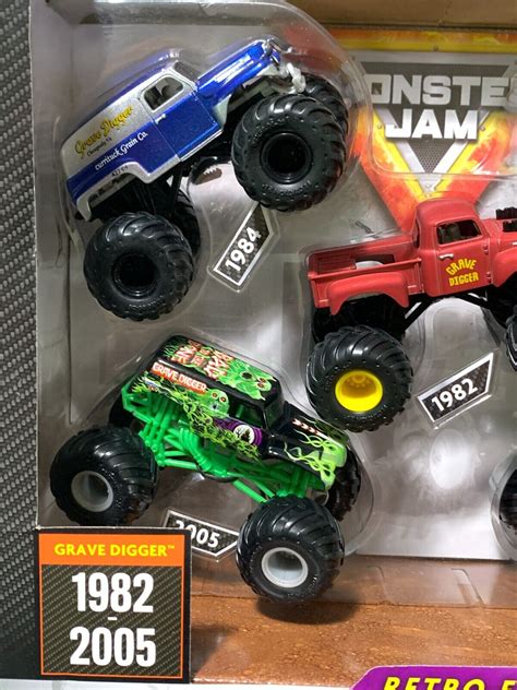 Monster Jam Retro Edition Grave Digger Evolution Trucks Toy