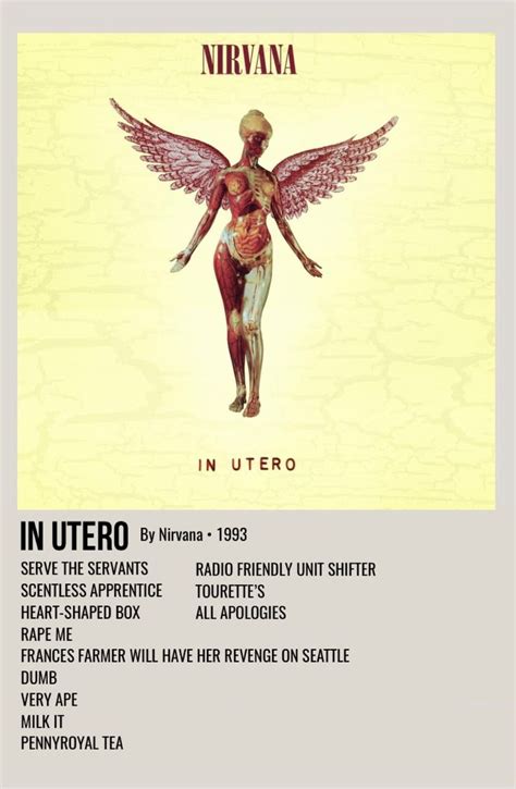 In Utero Nirvana Poster Nirvana Album Nirvana