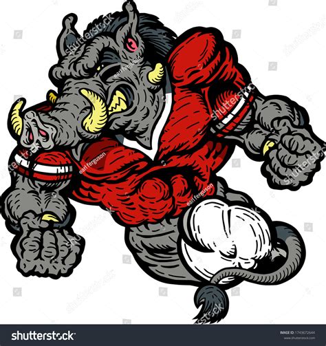 Muscular Razorback Football Player Team Mascot Stock Vector (Royalty ...