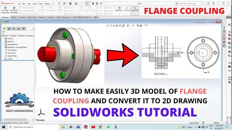 Flange Coupling Tutorial In Solidworks Solidworks Tutorial