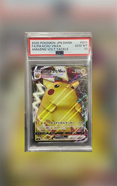 PSA10 Pokemon Pikachu VMax Full Art Japanese Graded Slab TCG Card