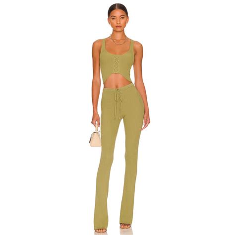 Camila Coelho Pants Jumpsuits Camila Coelho Artemis Lace Up Knit