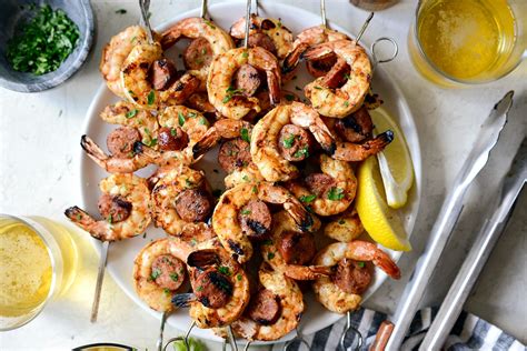 Cajun Shrimp And Andouille Skewers Simply Scratch