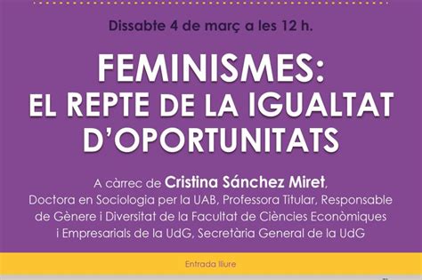 Filosofia A LÀgora Feminismes El Repte De La Igualtat Doportunitats