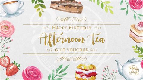 Birthday Afternoon Tea Voucher, Printable Gift, Instant Download A4 Printable Image - Etsy UK