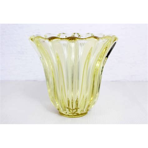 Vintage Glass Or Crystal Vase By P Davesn France 1930s