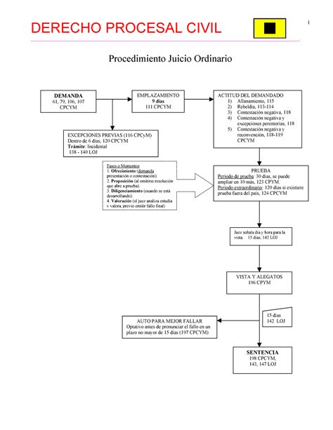 Esquema Juicio Ordinario DERECHO PROCESAL CIVIL 1 Studocu