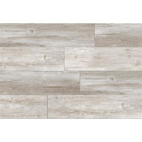 Style Selections Woods Vintage Gray 6 In X 24 In Glazed Porcelain Wood