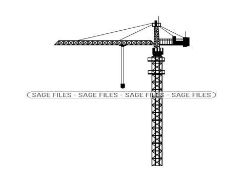 Tower Crane Svg Construction Crane Svg Tower Crane Clipart Etsy