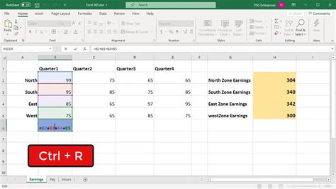 How To Copy Formulas Using Keyboard Shortcuts In Excel Office 365