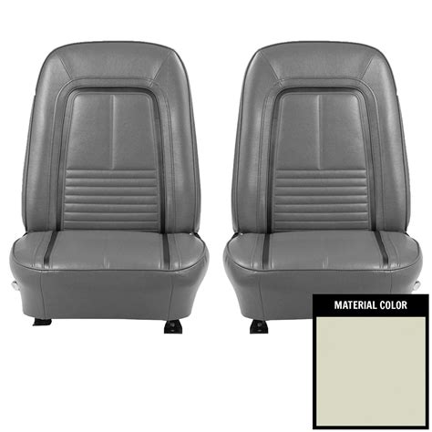 Pui Interiors 1967 Chevrolet Camaro Deluxe Pre Assembled Off White And Black Front Bucket Seats