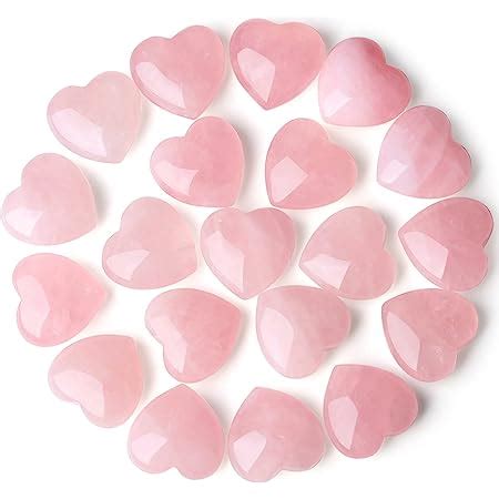 Amazon Pcs Rose Quartz Heart Heart Healing Stone Crystal