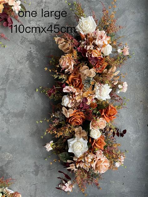 Fake Flowers Fall Wedding Archway Rust Beige Terracotta Corner Etsy