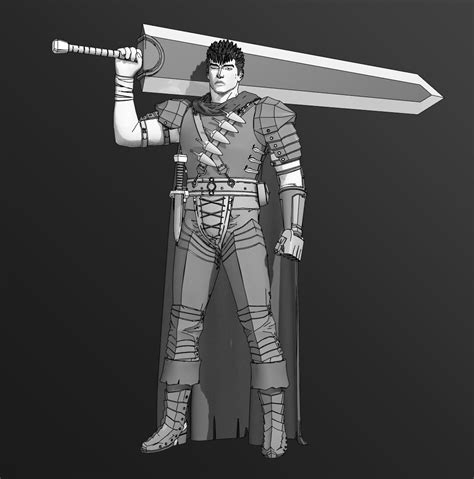 Trung Duy Nguyen Berserk Fanart Guts Mangaanime Style Rendering