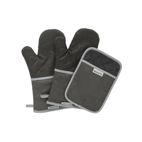 Kitchenaid 3 Piece Oven Glove Set In 3 Colours Costco Uk