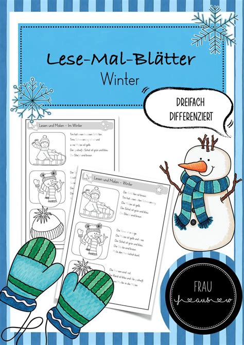 Lese Mal Blätter Winter Klasse 1 2 Unterrichtsmaterial im Fach