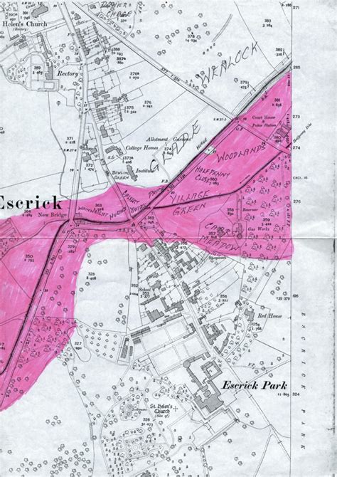 Escrick In Flood Map Showing Extent Of Flooding Escrick Heritage