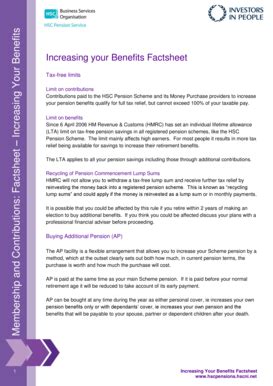 Fillable Online Increasing Your Benefits Factsheet HSC Pension