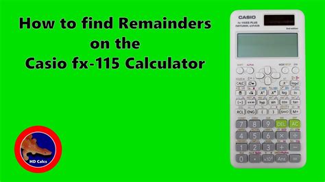 How To Divide And Find Remainders On The Casio Fx Es Plus