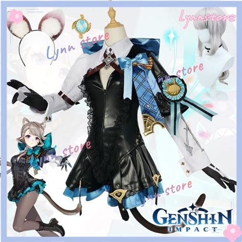 Game Genshin Impact Lynette Cosplay Costume New City Fontaine Magician