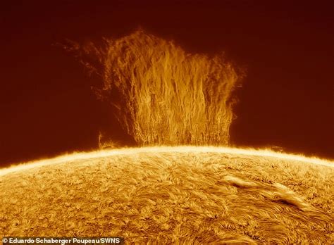 Pictured Plasma Waterfall Forms On Sun Daily Mail Online