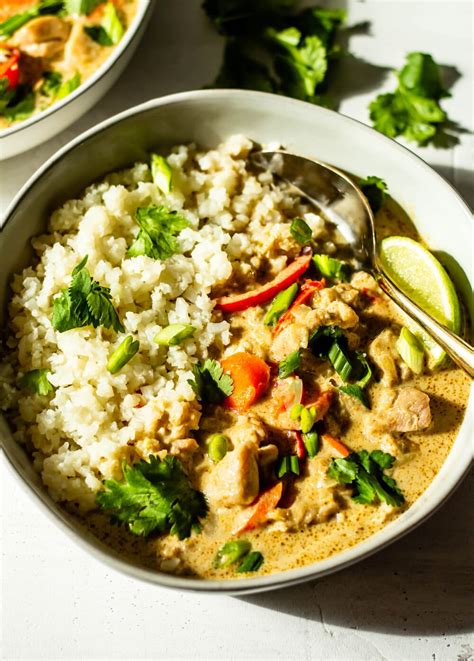 Thai Green Curry With Chicken And Vegetables Whole30 Paleo Dairy