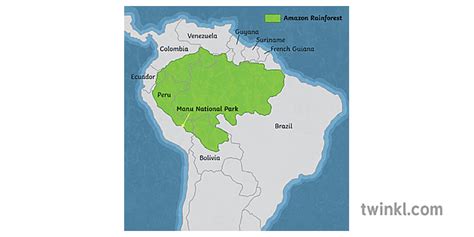 Manu National Park Map Amazon Rainforest South America Geography Ks3