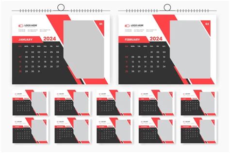 Kalender Ontwerp Sjabloon Moderne Corporate Tafel Kalender Print