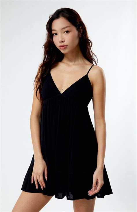 La Hearts Trim V Neck Babydoll Dress Pacsun