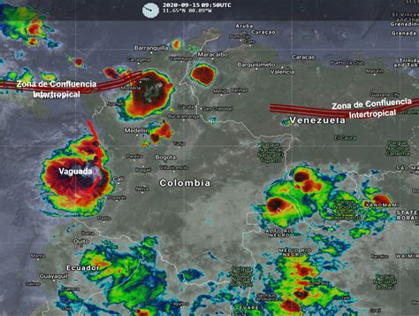 Pronóstico meteorológico para Colombia 15 de septiembre de 2020 Canal