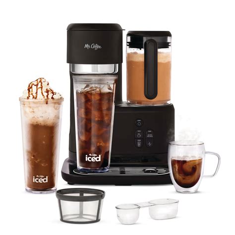 Mr Coffee Hot Coffee Iced Coffee Frappe Maker With Integrated Blender 2 Tumblers Black