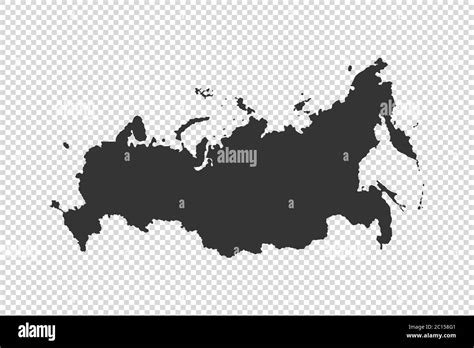 Russia Map With Gray Tone On Png Or Transparent Background Illustration