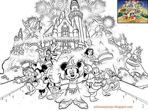 Colorear Pintar Castillo Walt Disney