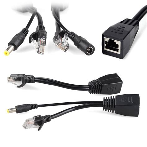 Poe Cable Passive Power Over Ethernet Adapter Cable Poe Splitter Rj45 Injector Power Supply