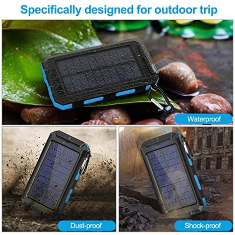 Solar Charger 20000mah Portable Solar Power Bank Waterproof External Battery Usb Charger Built