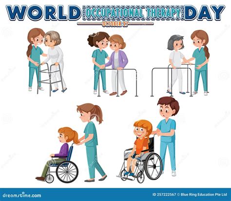 World Occupational Therapy Day Celebration Hand Drawn Cartoon Flat