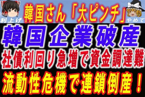 【ゆっくり解説】「韓国経済危機特集」連続177日目「韓国企業の社債利回り急増！」チャンネル登録お願いします！ 韓国経済危機特集