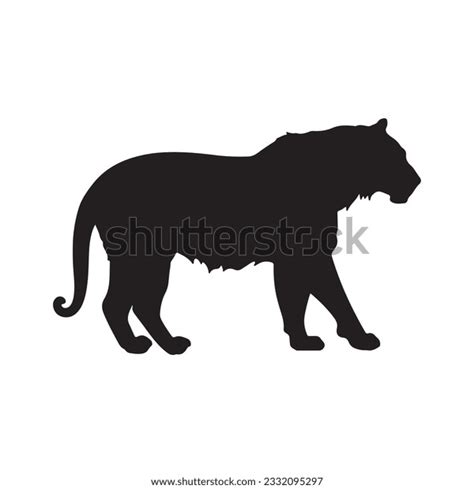 Tiger Silhouette Isolated On White Stock Vector (Royalty Free ...