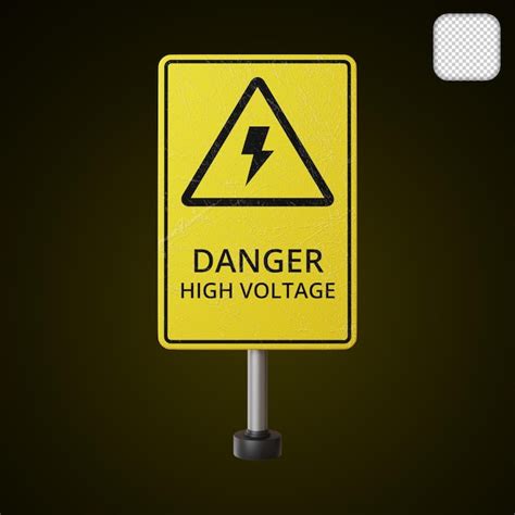 Premium Psd Danger High Voltage Safety Equipment D Illustration