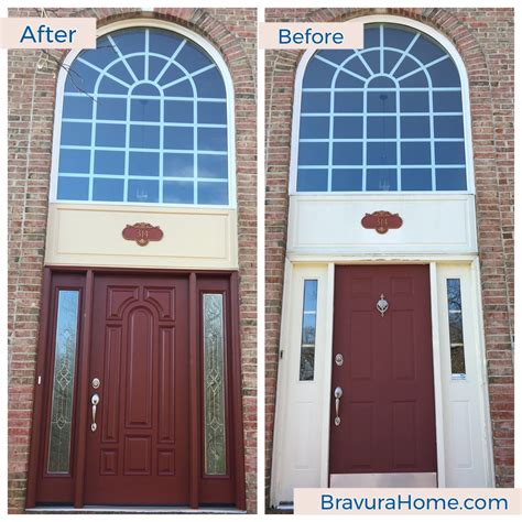 Provia Front Door Installation with Arched Glass - Before and After Photos