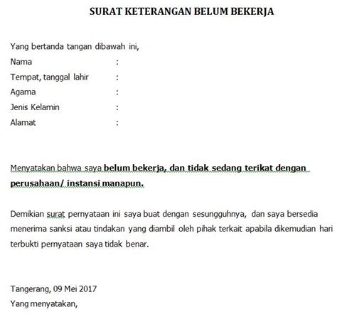 Detail Surat Pernyataan Belum Bekerja Koleksi Nomer 8