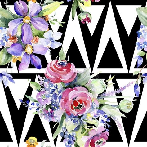 Colorful Bouquet Seamless Background Pattern Fabric Wallpaper Print