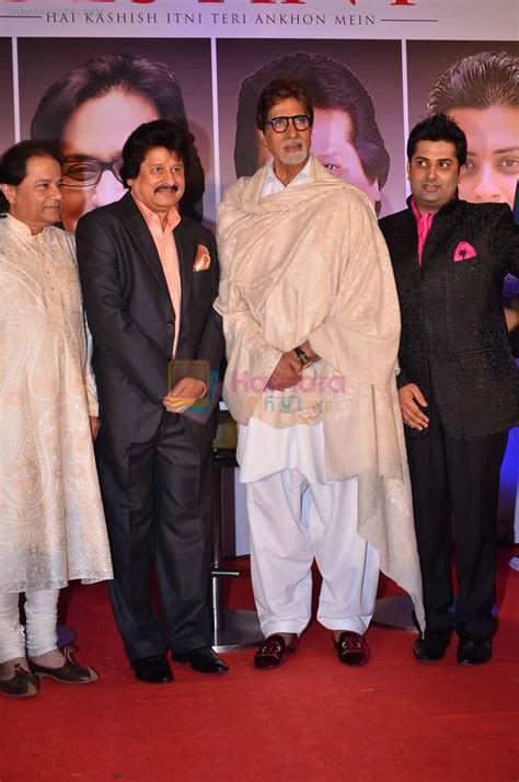 Amitabh Bachchan Pankaj Udhas Anup Jalota At The Launch Of Sumeet