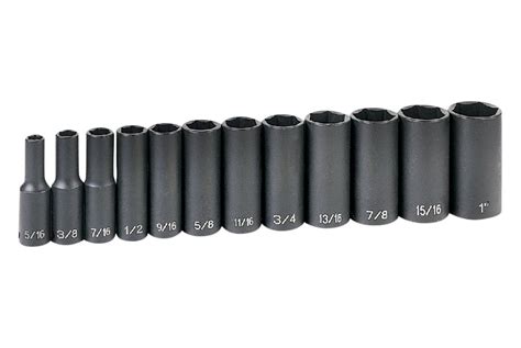 Grey Pneumatic® 1213d 38 Drive Sae 6 Point Deep Impact Socket Set 12 Pieces