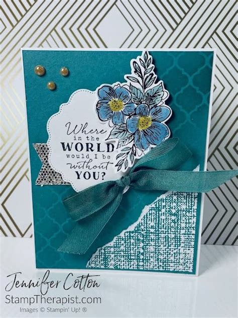 The Stamp Therapist Three Cards With The Stampin Up Thoughtful Expressions Bundle Plus Glass