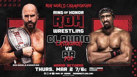 ROH TV Tapings Night 1 Spoilers ROH World Title Match Set For